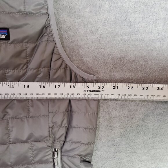 Patagonia Women Nano‎ Puffer Vest Large Gray Google Logo Light Windproof NWT - Picture 3 of 11